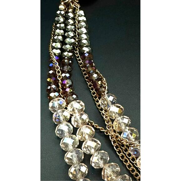 Ali Khan New York Pink, Purple and Grey Crystal Beaded Necklace - Picture 6 of 10
